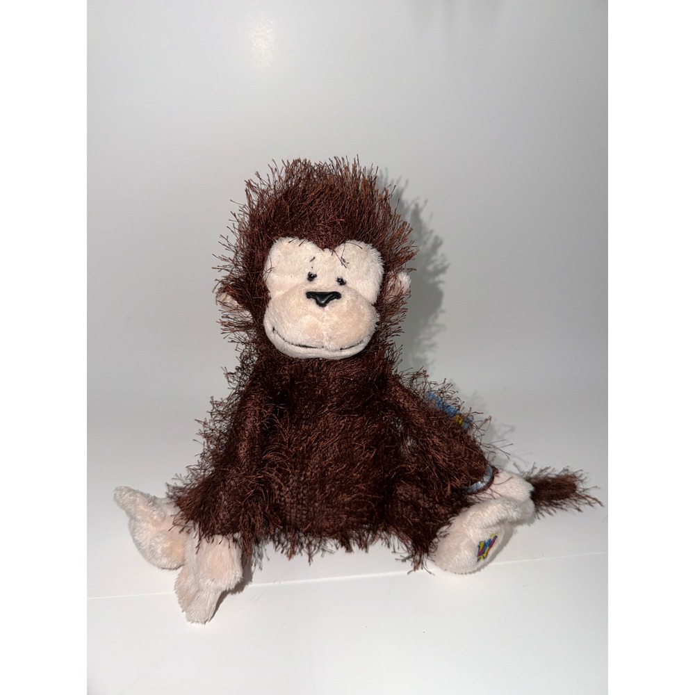 Ganz Webkinz Monkey Plush Brown Shaggy Stuffed Animal with Unused Code Tag HS011